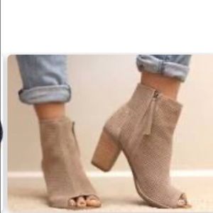 An open toed bootie.